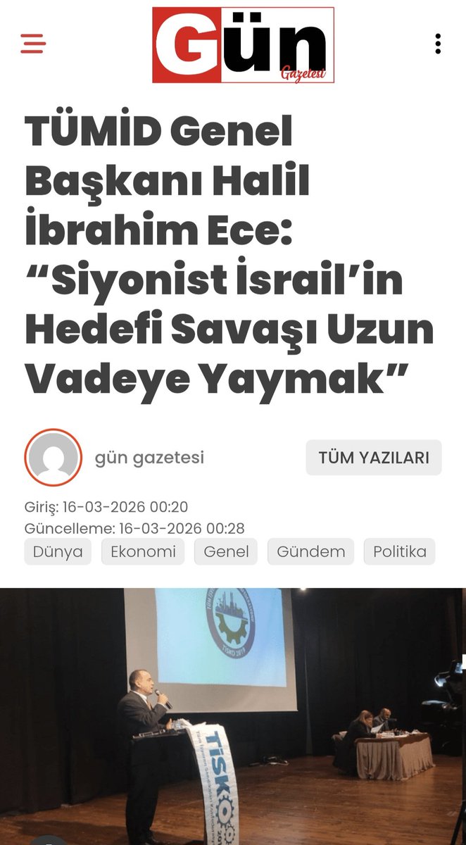 halilibrahimece's tweet photo. TÜMİD Genel Başkanı Halil İbrahim Ece: "Siyonist İsrail’in Hedefi Savaşı Uzun Vadeye Yaymak"

https://t.co/i4noRm2wVc

https://t.co/8Z17CO8yI8

https://t.co/zon6gGicPa https://t.co/HzDhBhtYrR