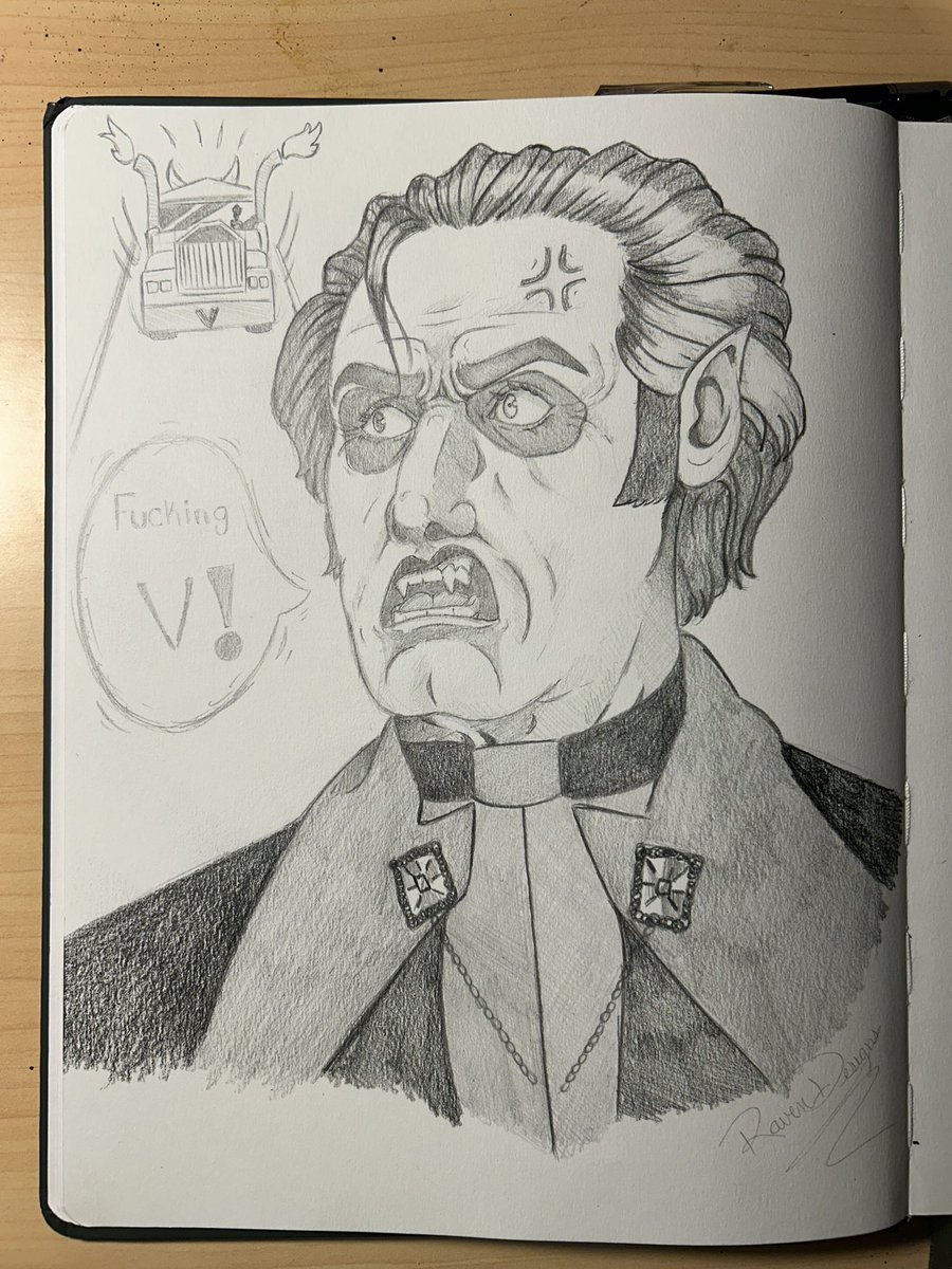 RavenArt357's tweet image. Made this sketch in honor of Copia possibly getting clapped by a truck. The new chapter was something for sure 😂

#thebandghost #cardinalcopia #papaemeritusiv #perpetua #sketch