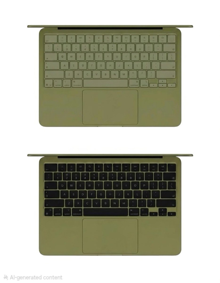 EmaCorp's tweet photo. Apple usa un teclado blanco en el MacBook Neo por una razón bien inteligente.  

Como no tiene retroiluminación, el texto oscuro sobre fondo blanco se ve mucho mejor que el texto blanco sobre fondo negro en lugares con poca luz. https://t.co/GGBHEPY99j