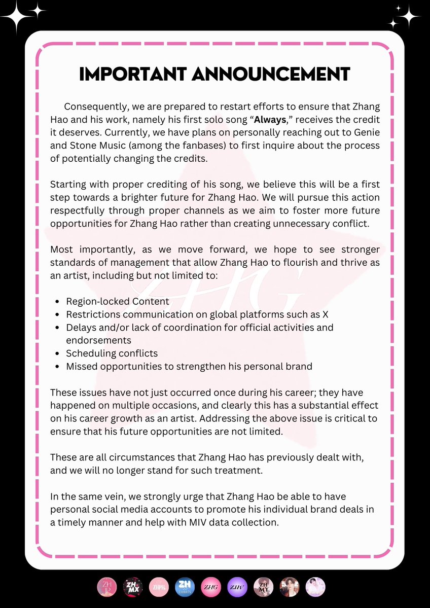 ZHANG HAO CHARTS | 장하오 tweet media