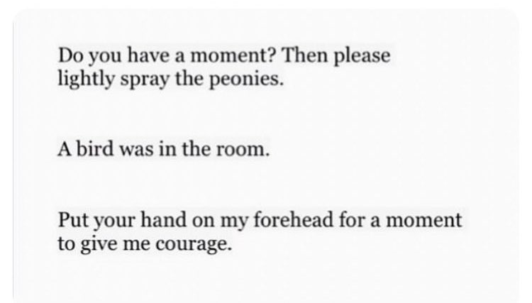 When Kafka was dying and unable to speak, he wrote little messages on strips of paper for his friends who visited him. Here are three of them: