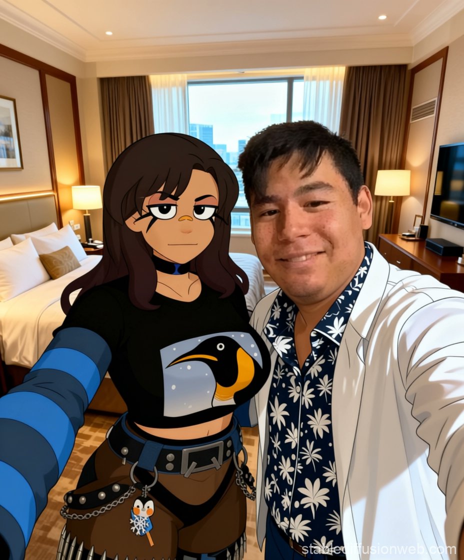 Me and <a href="/LizieDoodle/">🖌LizieDoodle 🐧</a> at the nice hotel room.