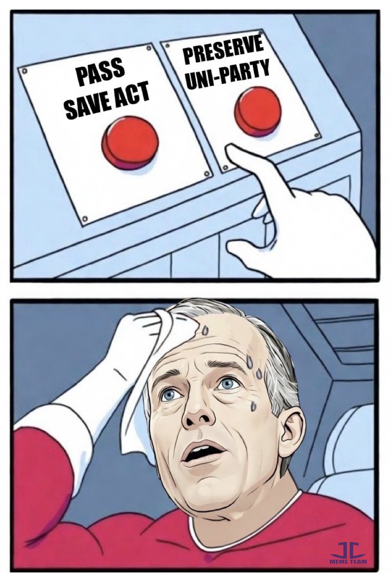 <a href="/LeaderJohnThune/">Leader John Thune</a> is a traitor. The #SaveAct could pass if he wanted it to. But therein lies the problem; he doesn’t want it to pass. He answers to Uni-Party swamp creatures, not +80% of Americans. There’s no freedom when elections are unfair and the will of the people is ignored.