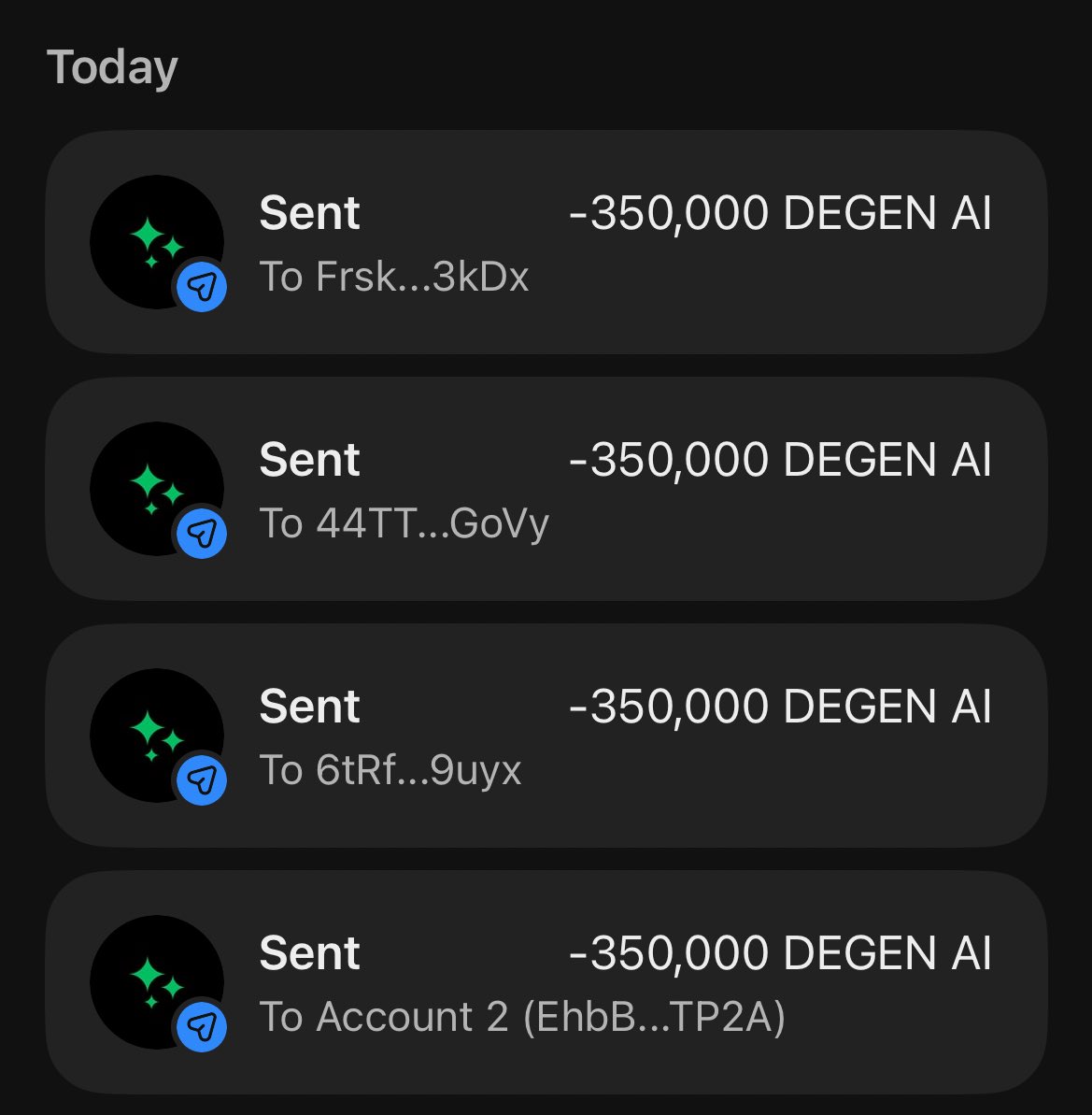 Degen0AI's tweet photo. 💎2ND CHANCE 💎

Claim your FREE 50,000 $DEGENAI

STEP 1 : 💟 &amp; 🔁 + Follow 🔔 + Join Telegram 👇👇👇

https://t.co/PbGp0Kk76H

STEP 2 : Drop your $SOL wallet

First 100 wallets gets guaranteed airdrop 
Don’t miss out this time!

#Solana #SolanaAirdrop https://t.co/3DWLKaJR9t