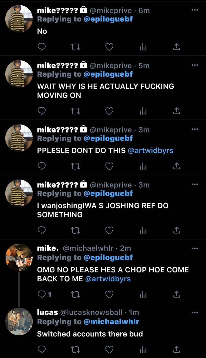 cleradinsm's tweet photo. #byler smau where they’re exes &amp; will posts daily song recs…  Of Course mike has the tendency to think they’re all about him https://t.co/LleQ3zCEi3