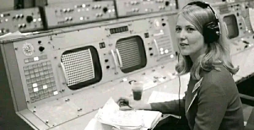 NASA Houston - 1969 and before, Frances "Poppy" Northcutt was the only woman in Flight Control. She was in the control center for Apollo 8, 10, 11, 12, and 13.  
The programs that she developed were used on all of the lunar Apollo missions. 
Her degree is in mathematics!