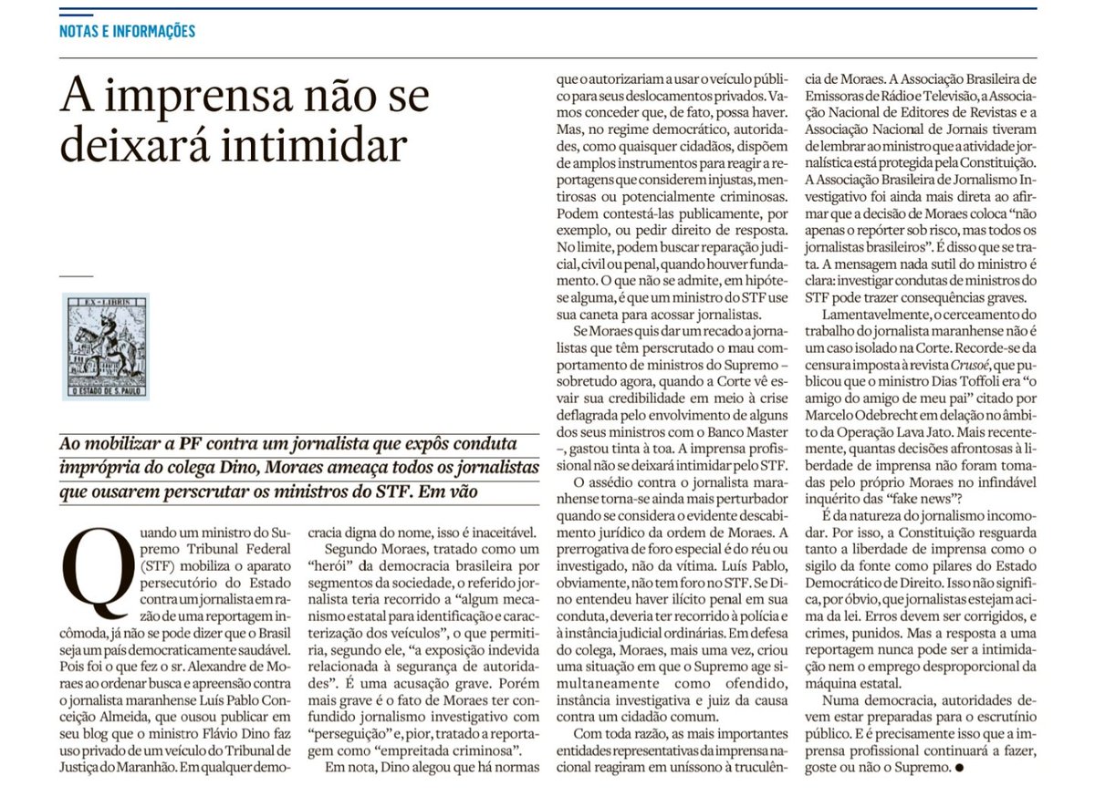 ThiagoScarabeli's tweet photo. Editorial @Estadao, 
Março 15, 2026. https://t.co/B5AGEu76ua