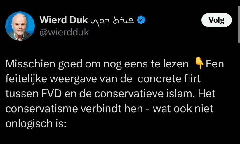Hij belt met Israelische Ministers. 
Hij steunt een vermeend Mossad-agent in het Parlement. 
Hij kreeg door het CIDI een reis betaald naar Israel. 

Máár vrijwillig een interview met een moslim is flirten met de Islam🤓. 

<a href="/wierdduk/">Wierd Duk ܦܝܪܬ ܕܘܟ</a>, je bent zo’n clown!