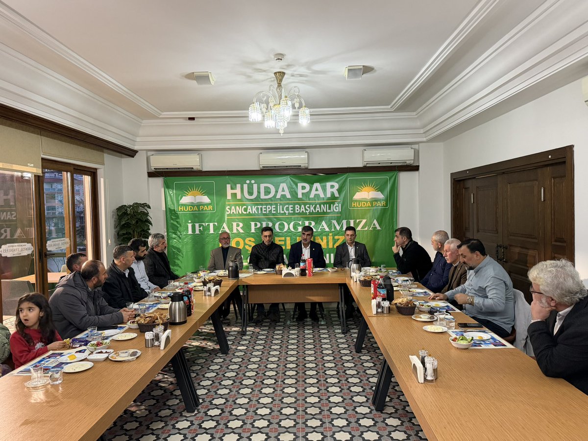 Sancaktepe İlçe Teşkilatımızın iftar programını, İl Başkanımız Sayın <a href="/MehmetEsin_/">Mehmet EŞİN</a> ’in katılımıyla gerçekleştirdik. Rabbim bu mübarek Ramazan ayında bir araya gelişimizi hayırlara vesile kılsın, birlik ve kardeşliğimizi daim eylesin.
#HÜDAPARistanbul
#HÜDAPARsancaktepe