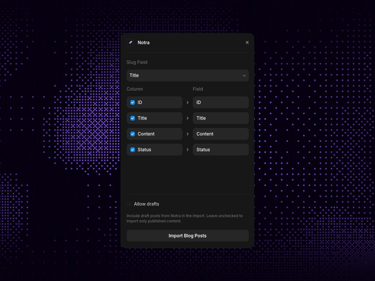 The Notra <a href="/framer/">Framer</a> plugin is now LIVE!

Previously, you had to manually sync your content to Framer. Now, you can use our official plugin to do it with just ONE click!  

All you need is your API key and 2 minutes of your time.