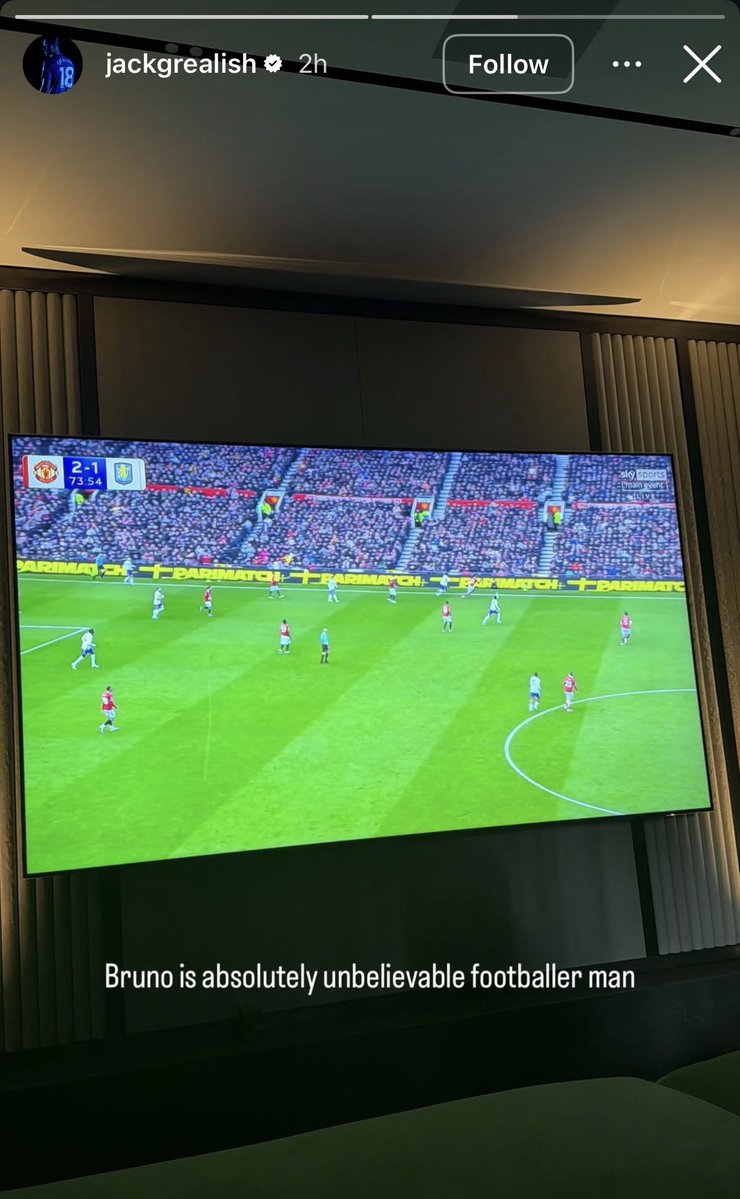 Grealish on Instagram about Bruno 👀