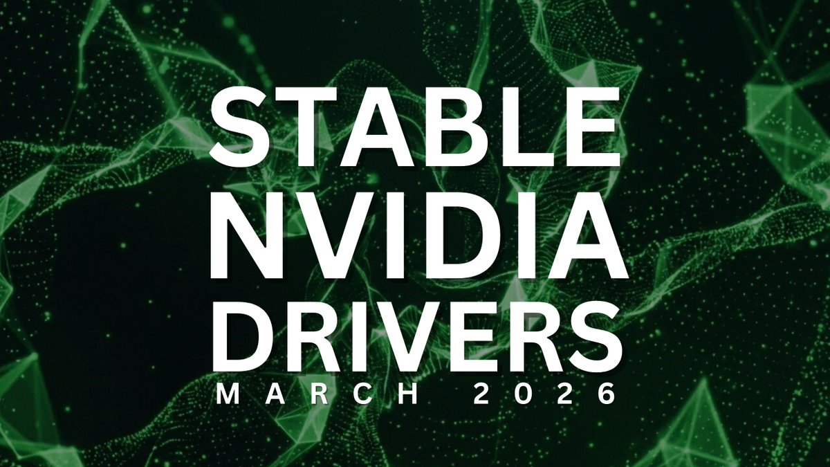 3dGameMan's tweet image. Stable NVIDIA Drivers - Mar. 2026 youtu.be/cTkTpPWcV4g
#Nvidia #GPUDrivers #TechNews #PCGaming #RTX50Series #RTX40Series #DriverStability #NvidiaUpdate #GamingHardware #PCMasterRace #TechSupport #GPUPerformance #NvidiaStudio #HardwareReliability #PCFix