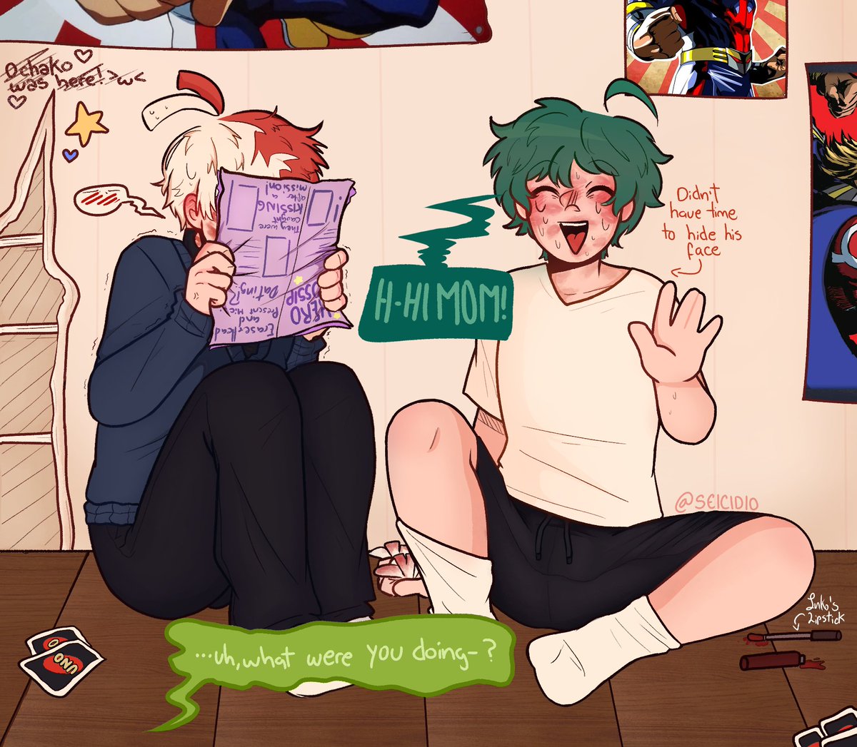 seicidio's tweet photo. This is a redraw of a drawing i posted a year ago on this account.
Izuku is not very good at making excuses.

#tododeku #tddk #mha https://t.co/ulcdfQdKw4