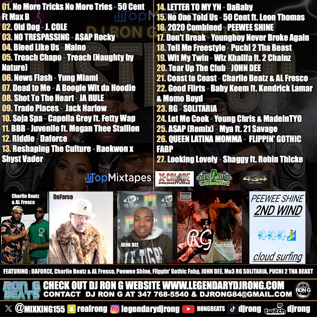 MIXKING155's tweet photo. DJ RON G PRESENTS “ LISTEN UP ”
#NewMixtapeAlert #LISTENUP
STREAM - https://t.co/X8ZhQVMskb
STREAM &amp; DOWNLOAD LINK: https://t.co/V5kok8H3kQ
STREAM &amp; DOWNLOAD: https://t.co/DRDs4vQnSh
STREAM - https://t.co/oQb3GQ99Wz
DOWNLOAD LINK: https://t.co/AIuRRHq35e
@jackharlow https://t.co/6D6u9M4wnD