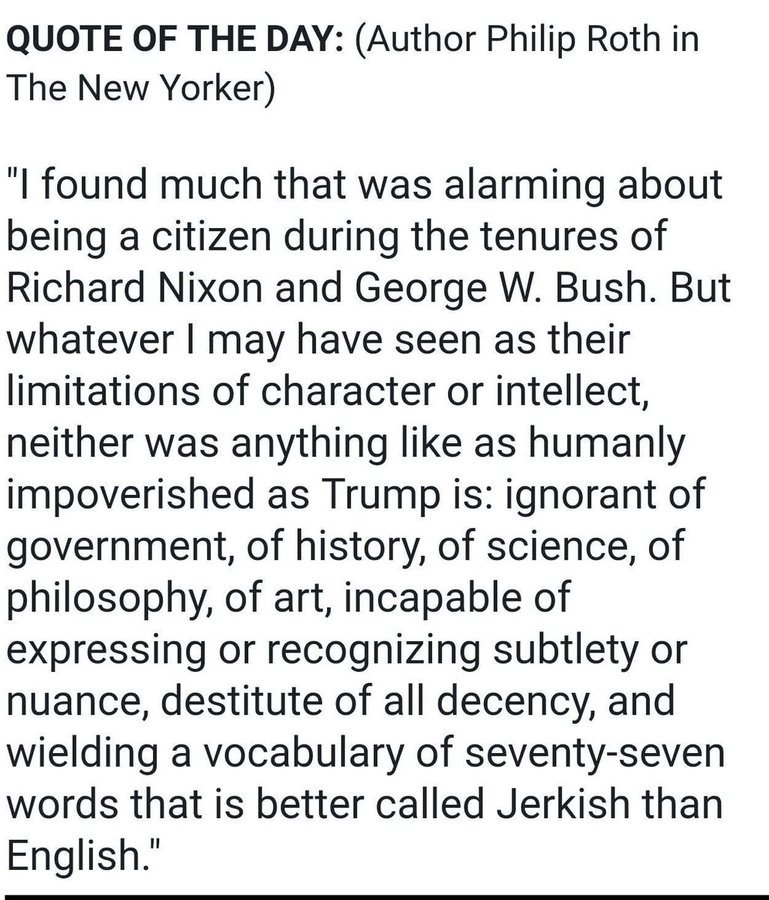 On the subject of Donald Trump.