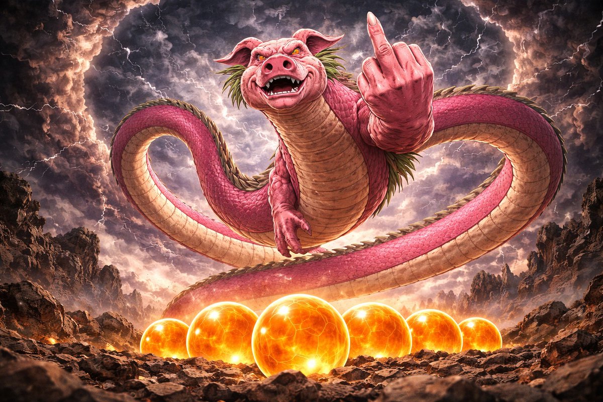 OliverPorcino's tweet photo. Saiyans juntando las bolas de dragón para pedir ganar a Porcinos.

El puto dragón: https://t.co/jDXQ9nlgIy