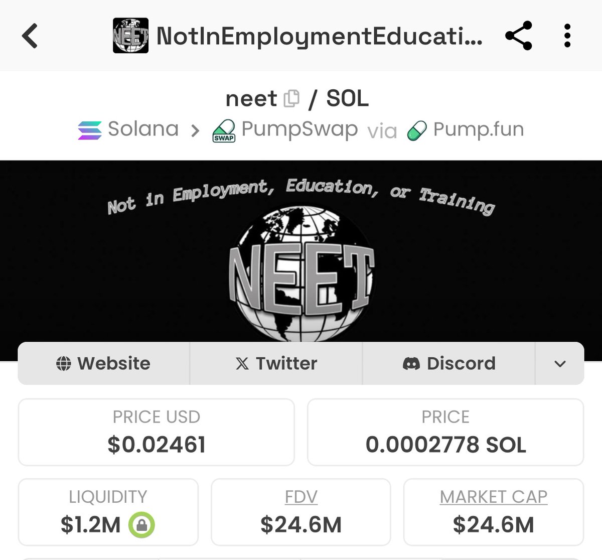 Day 116 of telling <a href="/MustStopMurad/">Murad 💹🧲</a> to check out $neet

Currently : 24.6 mil mcap