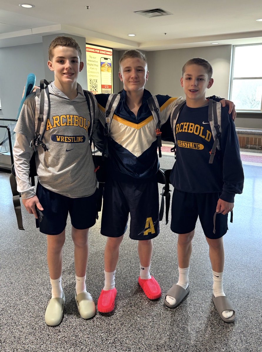 Archbold’s newest 3 state placers! ⚡️🤼‍♂️

Great job, guys! 
Brenden Bosco - 5th
Isaac Brown - 5th
Ty Bosco - 7th