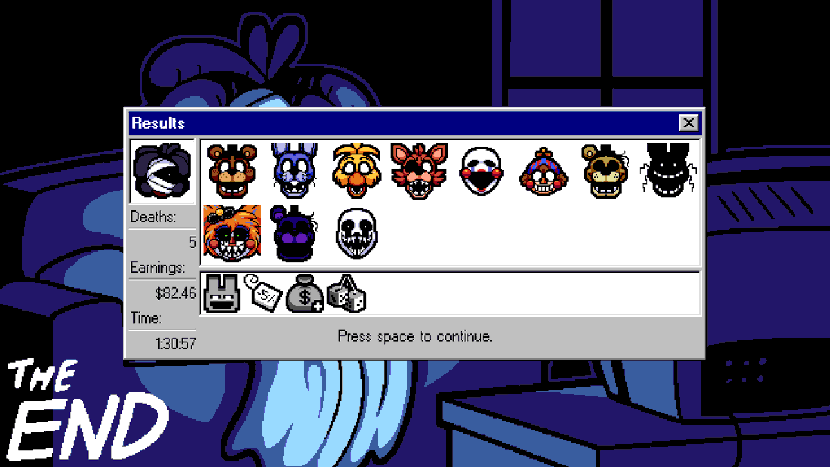 First won run of Frickbears 3, played a very scaredy-cat game of paying big bucks for one deathcoin to kill that puppet that I hate