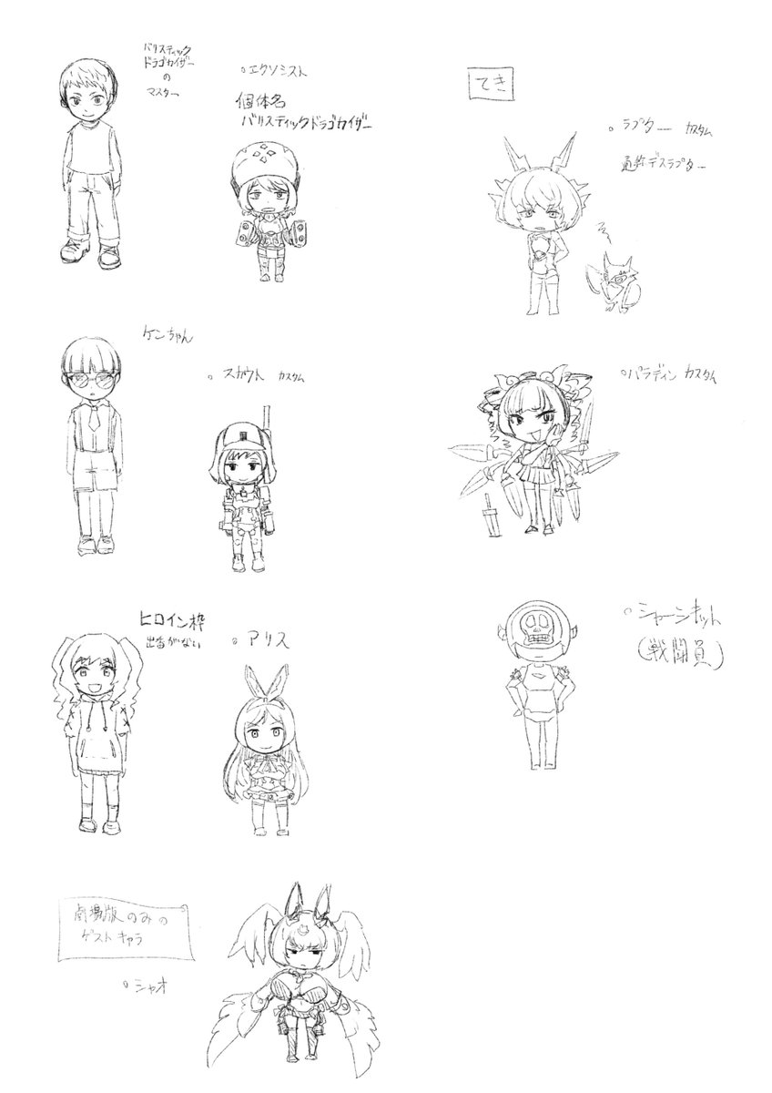 自分用のメモとして今まで描いたメガミデバイス漫画のキャラをまとめました 