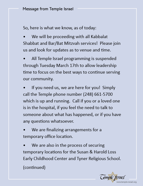 Temple Israel tweet media