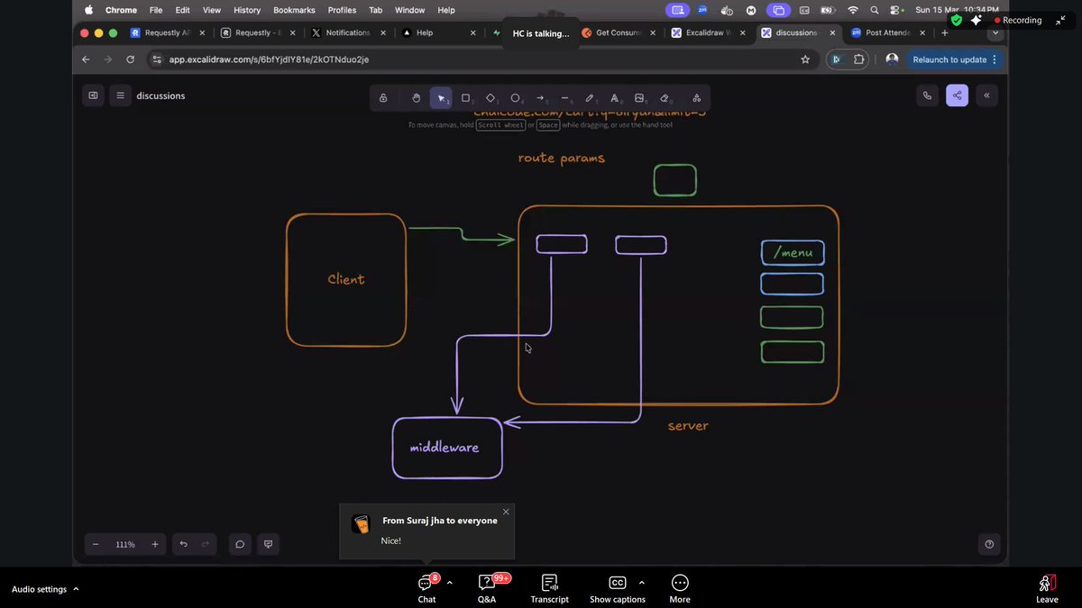 hiteshdhayall's tweet image. really OVERWHELMING CLASS/have to rewatch it again  #chaicode #Express 
NOTE: anybody looking for a partner to do peer programming for that  excalidraw assignment, DM pls
@surajtwt_ @ChaiCodeHQ @Hiteshdotcom @piyushgarg_dev @BlazeisCoding @yntpdotme @Aasuyadavv @nirudhuuu