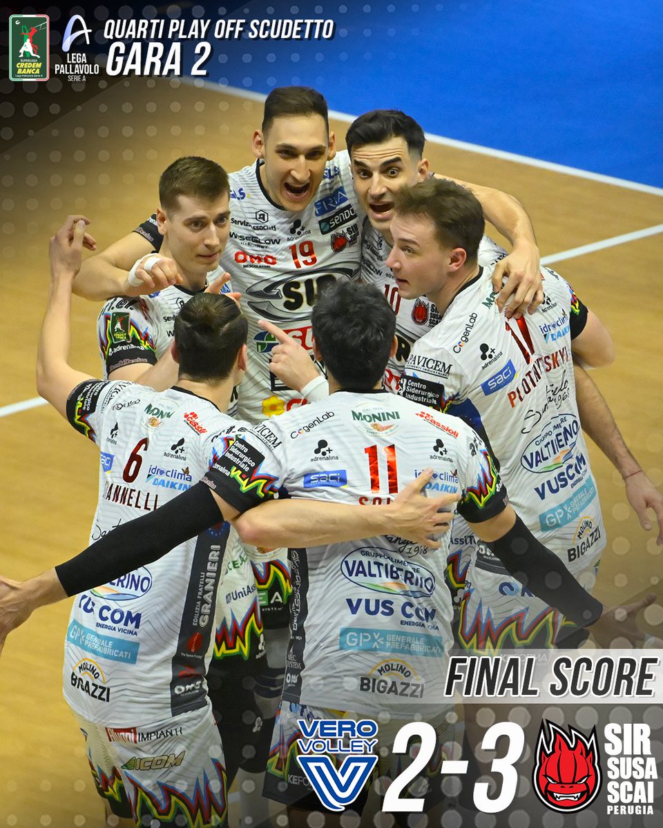 SIRVolleyPG's tweet image. VittoriaaaaaaI!! ✅✅

🏐 Vero Volley Monza-Sir Susa Scai Perugia 2-3 (25-22, 23-25, 25-21, 19-25, 11-15)

#BlockDevils #superlega