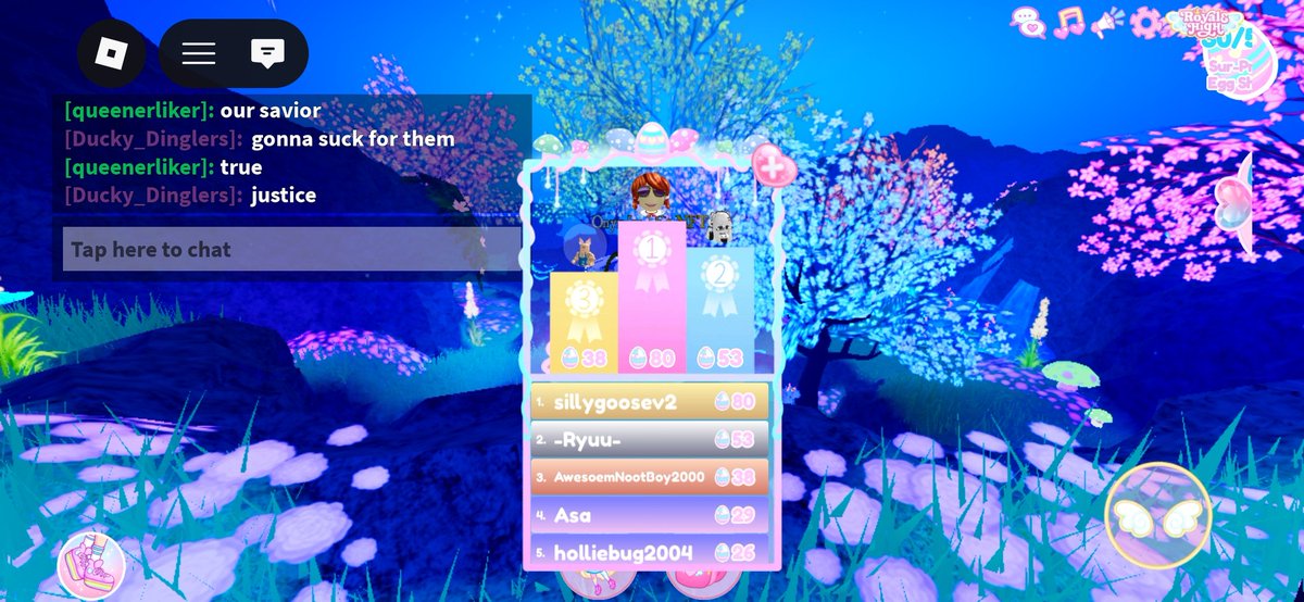 TotallyASimper's tweet photo. @RoyaleHighValks Not only is it laggy, there's also a hacker cheating in the nature fairy classroom 
Here's my proof 👇 https://t.co/QK8tg7ysg6