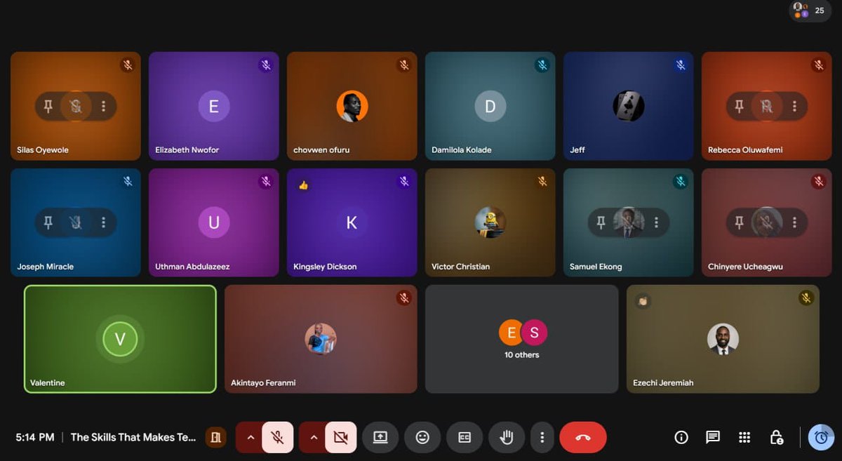 We had a wonderful session this evening with <a href="/thompsonever/">Akpuruekwe</a>, who spoke about the skills that help teams thrive and shared his inspiring story with us. Thank you Sir Valentine 😊

Special thanks to my mentor <a href="/ireteeh/">Dr Iretioluwa Akerele</a> for the constant support. 
Thank you 🫶 <a href="/cyberjeremiah/">Ezechi Jeremiah</a>