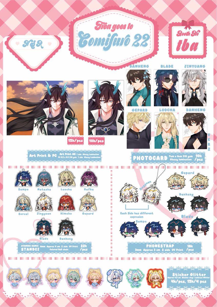 [Share is appreciated ♥]
Hii! We're opening PO for #CF22 !

📅 16-31 Maret 2026
🔗 bit.ly/4bpm7cK
📦 Pick up Both days &amp; Mail Order
✨ : Alien Stage, ORV, BSD, Mashle, Wind Breaker, Genshin, HSR   

#CF22catalogue #comifuro22catalogue #warunghsr
✨Honkai Star Rail ✨