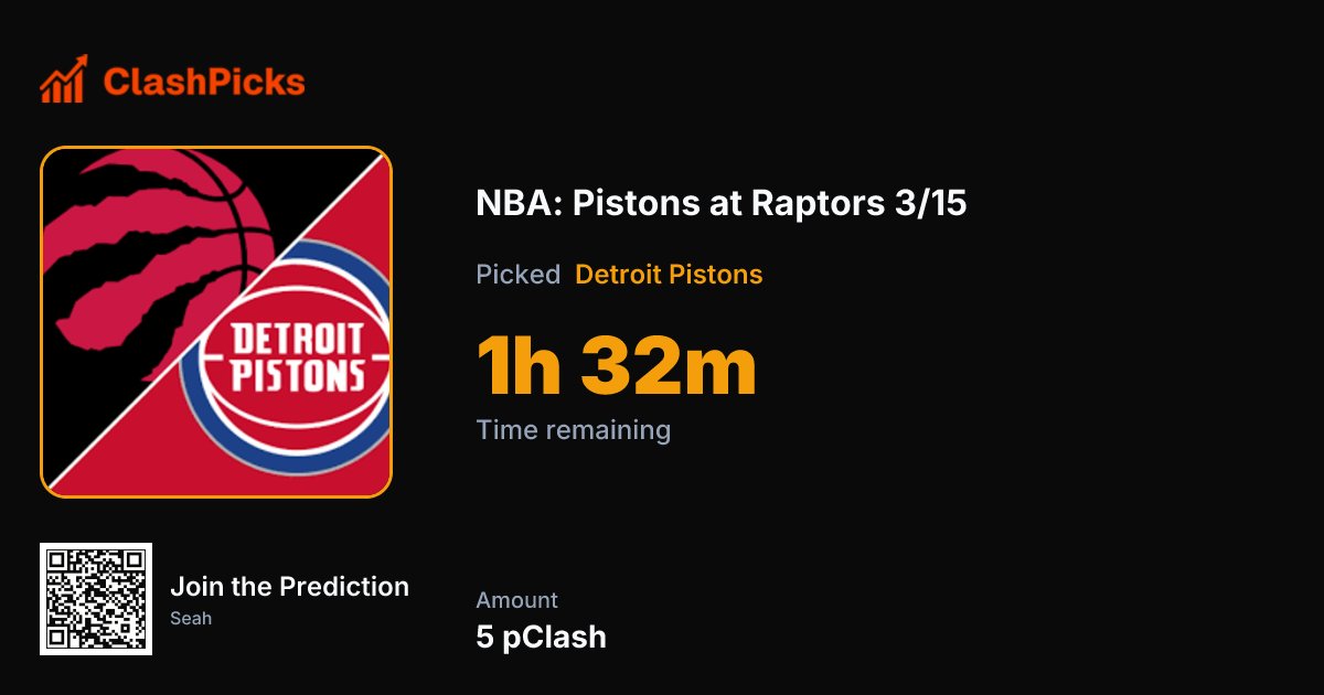 Pistons vs Raptors tonight! 🏀🔥

Detroit has been one of the most surprising teams this season, while Toronto is trying to defend home and stay competitive in the East.

Two young teams. Two very different styles.
Games like this can swing fast.

How do you see this matchup