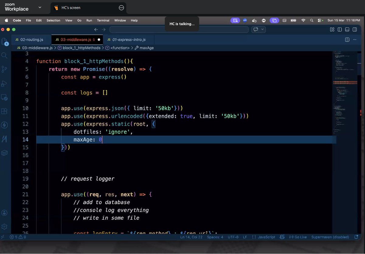 sharmadipalidev's tweet image. Cohort class-26
Chai aur Express ke sat
learn about
-routes parameters
-normal route
-normal quary handler
-building middleware
-url incoding
-zero trust architecture

Thanks to @Hiteshdotcom @piyushgarg_dev @nirudhuuu @yntpdotme @ChaiCodeHQ 
#chaicode #Node #Express