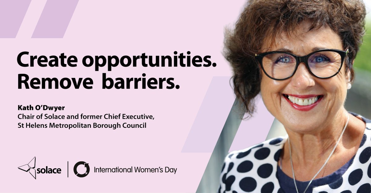 Reflecting on #InternationalWomensDay last week, Kath O’Dwyer — Chair of Solace and former Chief Exec of St Helens MBC — shares one practical action for leaders:

Identify one female colleague at each level of your organisation.
Ask about their ambitions. Help make it happen.