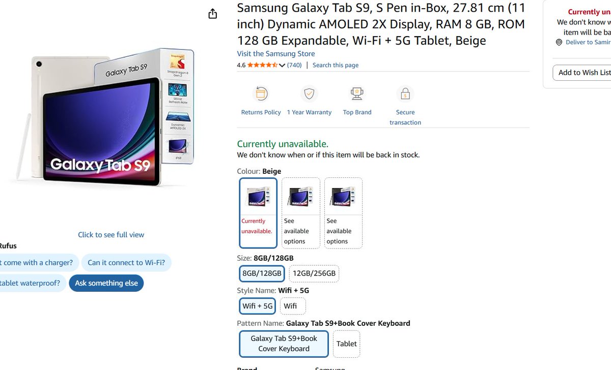 samv7404's tweet image. Got Samsung Galaxy Tab S9 + Book Cover Keyboard from @amazonIN Order #402-2373544-0149104 Came 19 Feb keyboard/cover missing Reported &amp;amp; promised delivery in 7 days. 20+ days support says return the entire ₹52k tablet! Helpp @AmazonHelp @ajassy.
#AmazonIndia #ConsumerRights