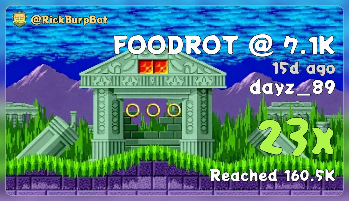 $FOODROT fed the Arcade after this slow cook was shared at just 7k marketcap a couple of weeks ago

Today it hit a 23x and counting

Lets go

Hn7Urq1gfc3AVGYY1kQ9SJja15Y3RmKF7jNtt4Ewpump