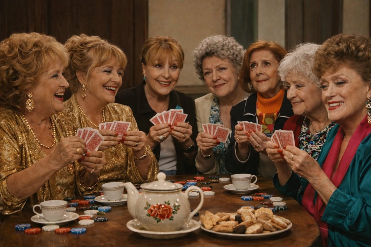 Vaya fiesta que hay montada.
Nuestras y vuestras chicas de hora se han reunido al llegar Gemma cuervo. Desde ayer no paran de tomar te y jugar al Chinchón.