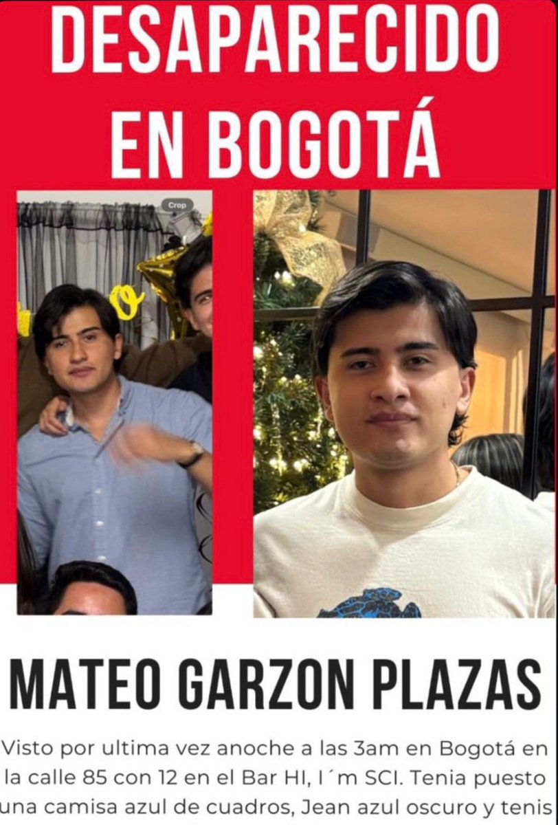 #BOGOTÁ | La Secretaría de Seguridad confirmó que los gestores del orden encontraron a Mateo Garzón Plazas en un paradero de bus, en inmediaciones del Parque León de Greiff a las 5:00 A. M.

“Debido al estado en el que estaba, fue trasladado a un centro asistencial para verificar