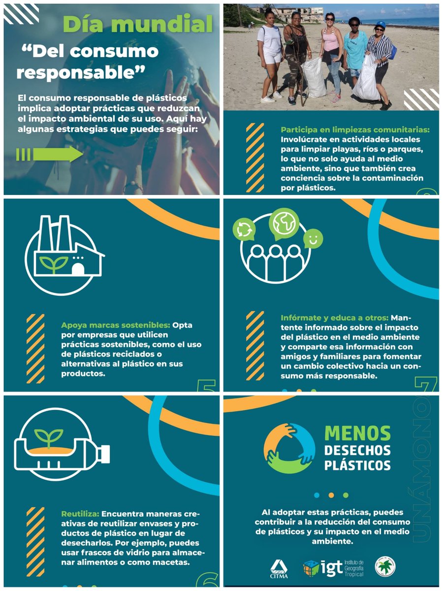 15 de marzo-Día Internacional del Consumo Responsable. 
Cada decisión de consumo tiene un impacto en el planeta y en la sociedad
🔹Comprar con conciencia
🔹Reducir desperdicios
🔹Reutilizar 
🔹Elegir productos sostenibles
¡Está en tus manos!
#Menosdesechosplasticos