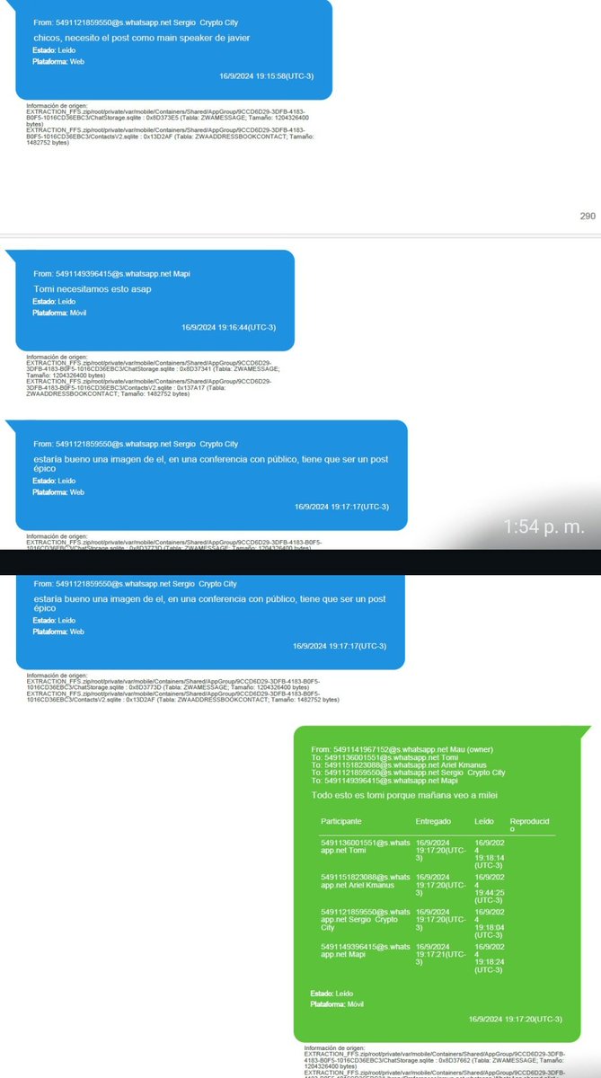 jotaalonso's tweet photo. #Urgente  🚨💣
$LIBRA: la querella de @MartinRomeo_ con @agustindrombola y el equipo jurídico descubrió que el asesor cripto Mauricio Gaspar Novelli habría manejado las redes sociales del  presidente Javier Gerardo Milei. Gravísimo. Aquí los diálogos. Uno sobre "minas".  Textual.👇