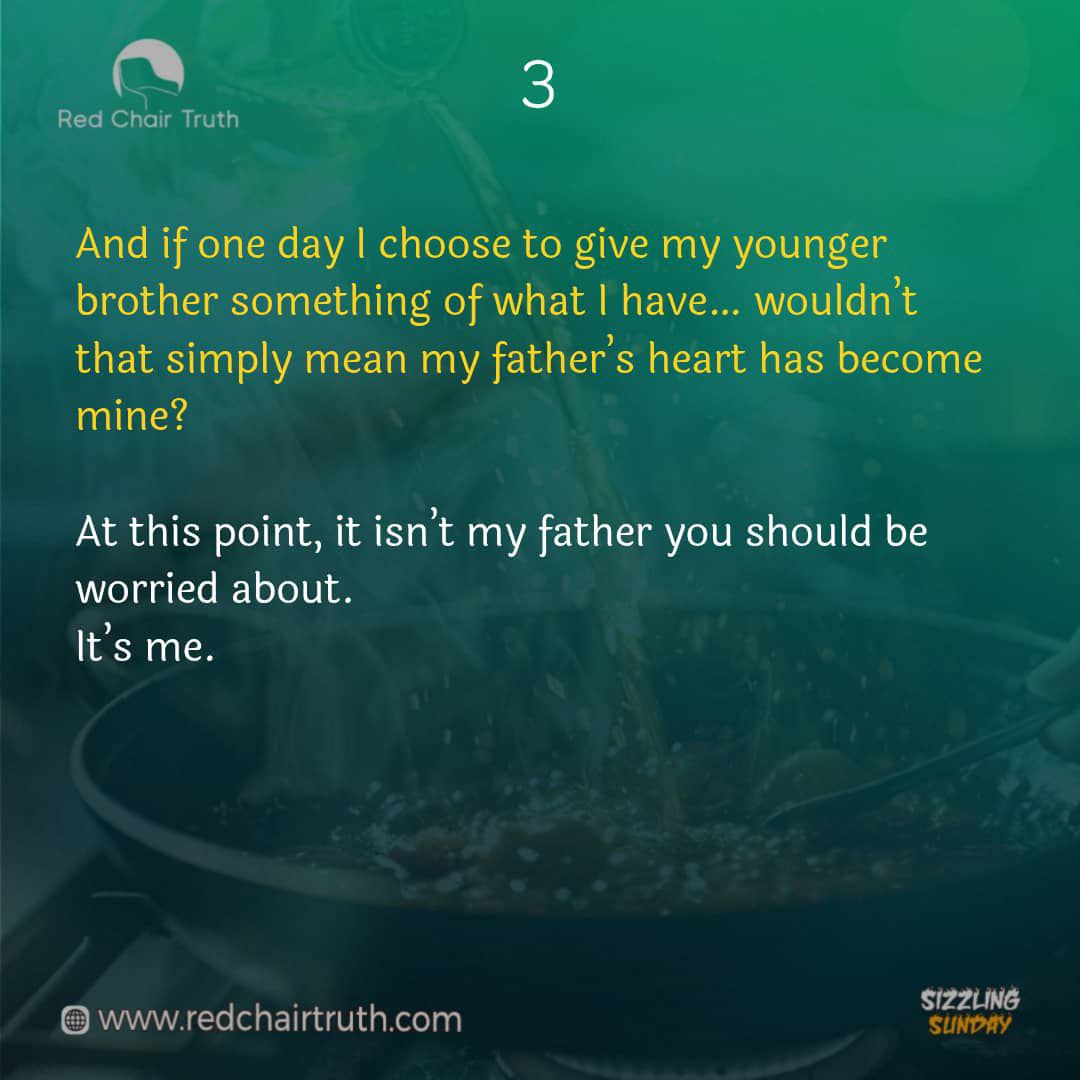 redchairtruth1's tweet image. He stayed. He worked. He obeyed. Yet the sound of celebration revealed something buried deep within him. Sometimes a person may remain in the Father’s house for years… and still not share the Father’s heart. 
Join today’s Sizzling Sunday reflection.

#RedChairTruth #RCT #ItaUdoh