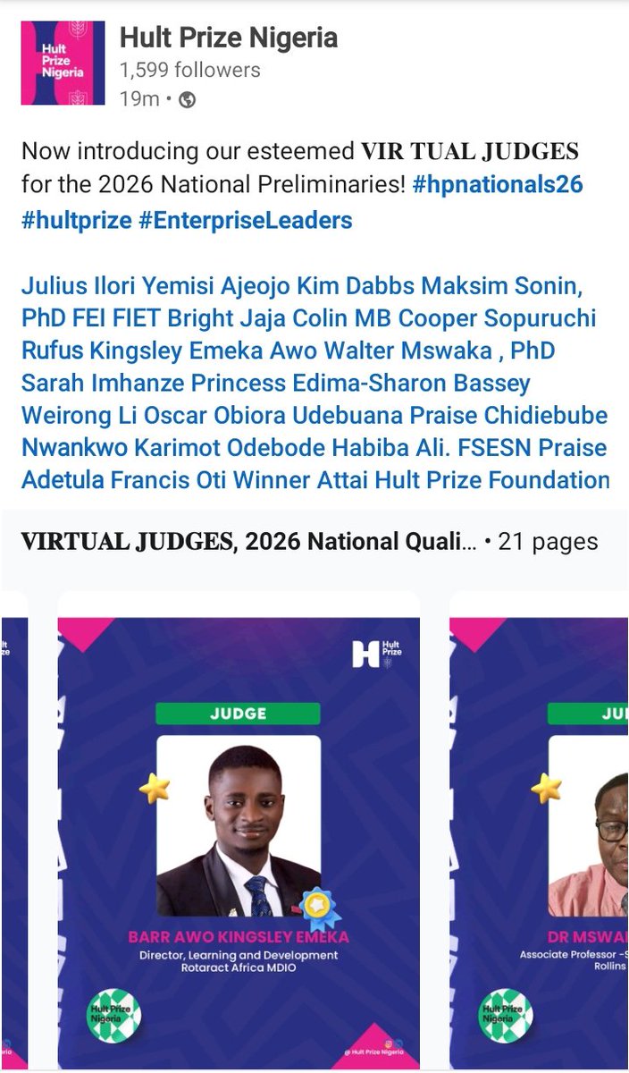 _MrOrder's tweet photo. I am honoured to announce my appointment as a Judge at the National Finals of Hult Prize Nigeria. https://t.co/vpnQyfLXNa