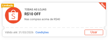 WolrdPromotions's tweet photo. 📢 NOVO CUPOM SHOPEE!

🏷️ 5UP3R5H0P1
🏷️ B35T0FF3R5
R$10 OFF acima de R$40

🚀 Copie e cole o cupom no link:
https://t.co/e2uY0JfcWJ

🛒 Link do carrinho:
https://t.co/TFmGxGB2S1

⏰☁️Por tempo limitado!

#Shopee #BBB26 https://t.co/aVKJdiFiaa