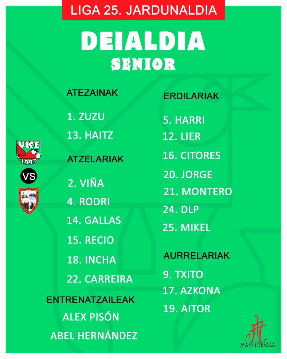 📣Gure Seniorrak denboraldiko unerik erabakigarrienari aurre egingo dio. Hona hemen Bakio bezalako aurkari zuzen baten aurkako partidurako deialdia. ⚽🔥
------
Nuestro Senior afronta el momento más crucial de la temporada 

💚🤍