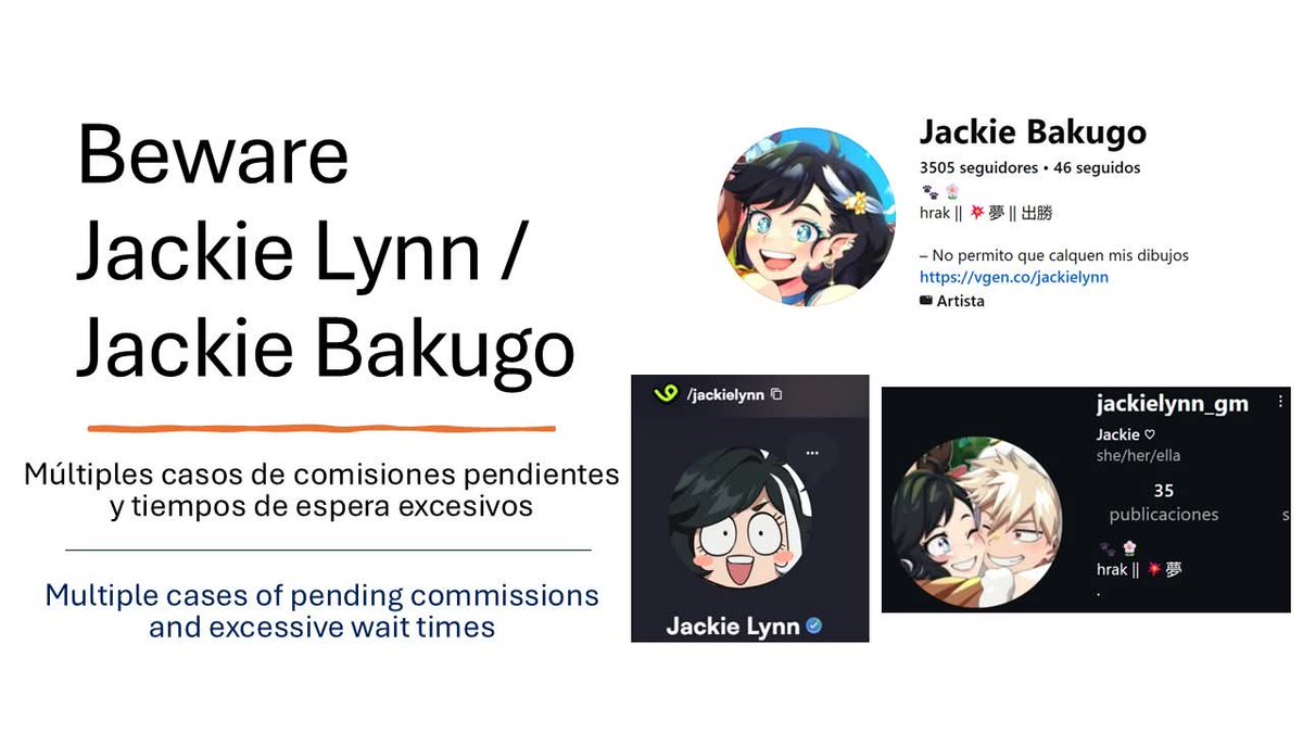 Detey_lovers's tweet image. ⚠️‼️‼️ATENCIÓN IMPORTANTISIMA‼️‼️⚠️⚠️
#yumetwt #yumeship breware a Jackie Lynn Por comisiónes pendientes, tiempo de espera prolongados y falta de comunicación 
Más información en este link , es con el propósito de informar. facebook.com/share/p/1KPG6Z…