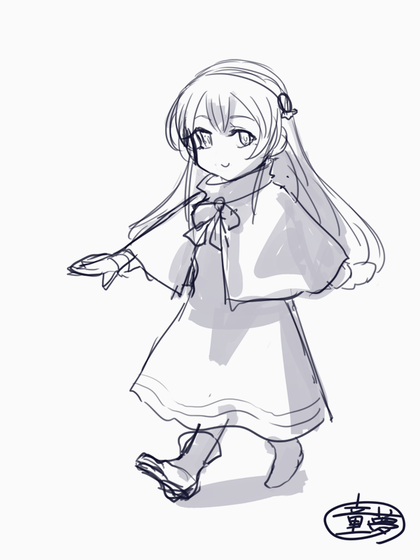 寝るのに失敗したので創作の設定とかもそもそ落書き描いてた。 