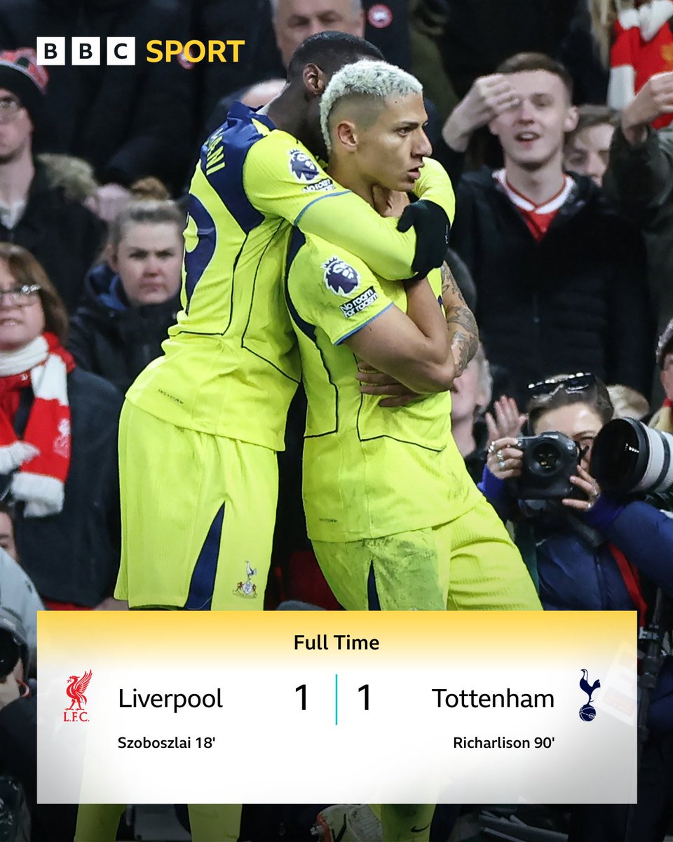 Richarlison snatches a late point to help Spurs in their relegation battle and stunt Liverpool's hopes of securing Champions League football ⚽😮