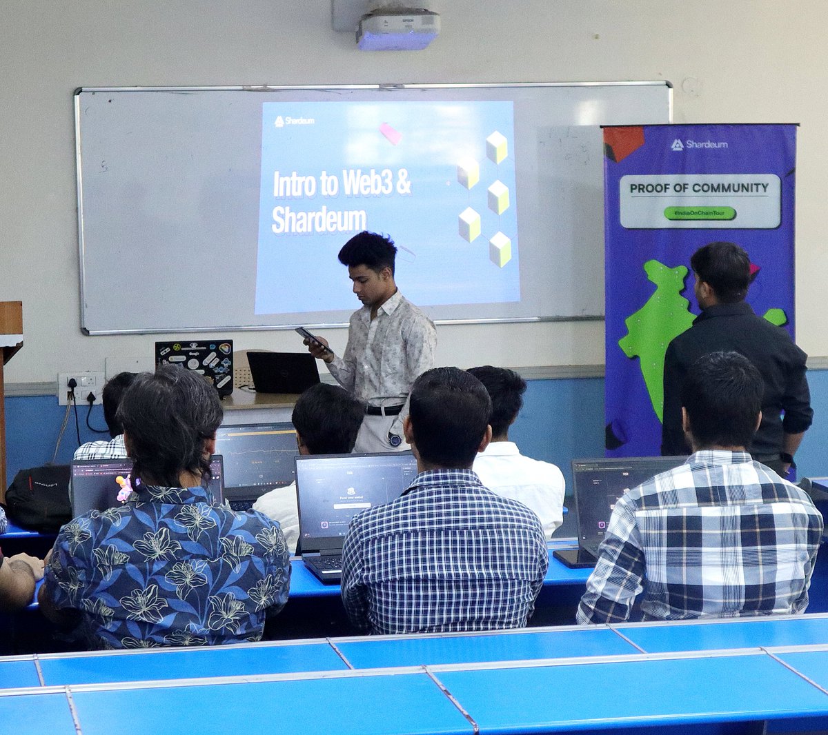 gwaliordao_'s tweet photo. Gwalior DAO wrapped up a Web3 workshop and the numbers speak for themselves.

> 40+ participants
> 50+ NFTs minted live on @Shardeum

Gwalior's Web3 journey is well underway. 

#POCIndiaOnChain #Shardeum #ProofOfCommunity https://t.co/JSyCTfhe7g