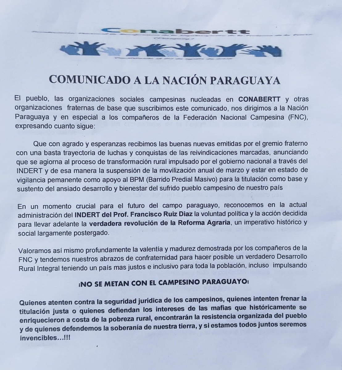 INDERT Paraguay tweet media