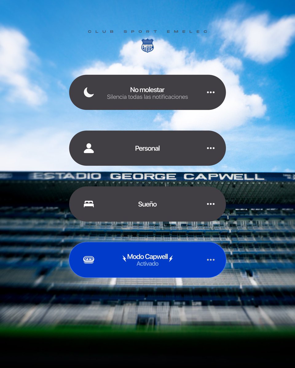 📵 Todo en silencio…
⚡ Modo Capwell activado.

#VolvemosASerEmelec 🔵