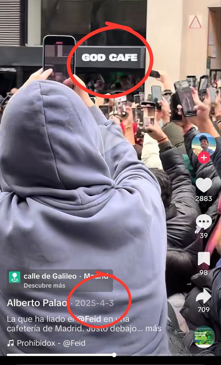 abu_resiste's tweet photo. Citando un video para hacer creer a la gente que esas personas están ahí y resulta que de ese video hace un año.

Esa gente estaba al frente de esa cafetería porque dentro estaba FEID, no ningún concursante de la cárcel de los gemelos.

Las pruebas: https://t.co/SObIuJ2dET
